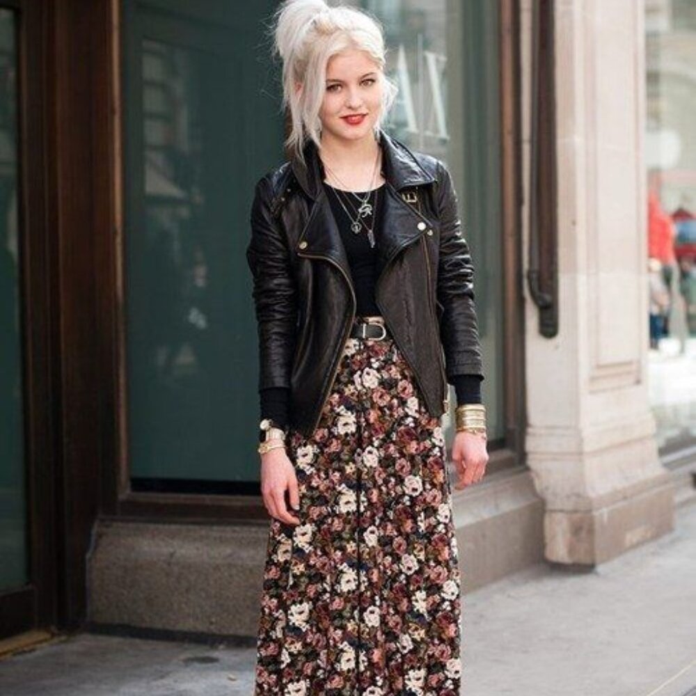 Vintage 90s black grunge floral long sleeve wide leg jumpsuit small - Picture 6 of 6